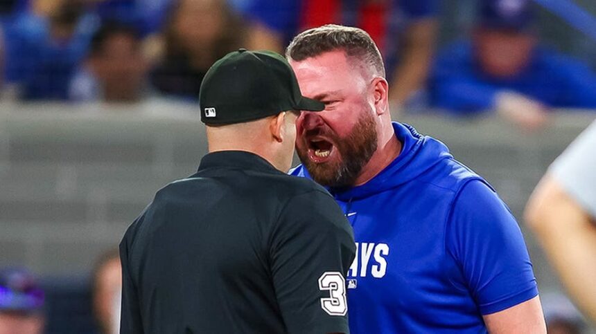 Blue Jays manager John Schneider ejected after face-to-face, fiery argument with umpire in loss to Dodgers