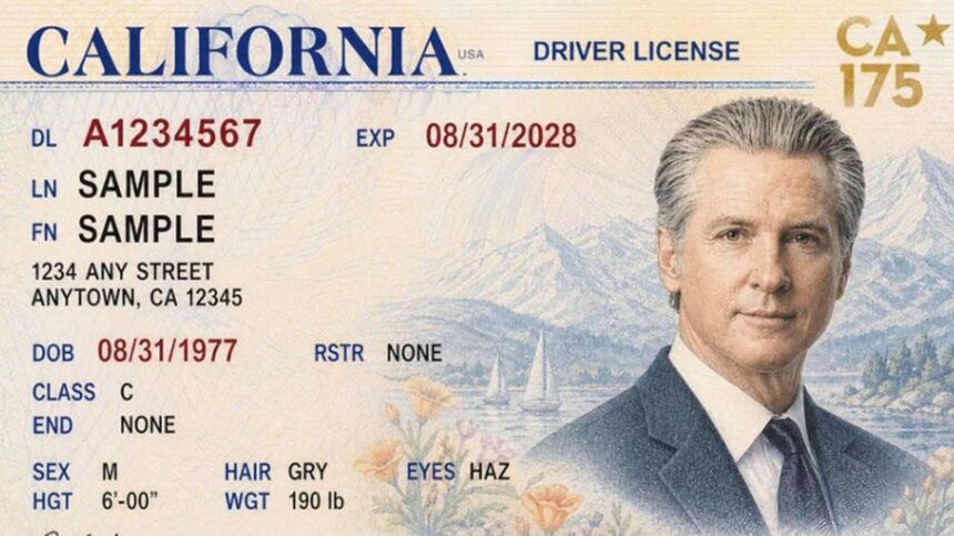 Newsom mocks Trump's limited-edition passport with fake California driver's license featuring gov's portrait