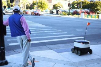 Pennsylvania law requires delivery robots to yield to pedestrians, yet protester still faced arrest